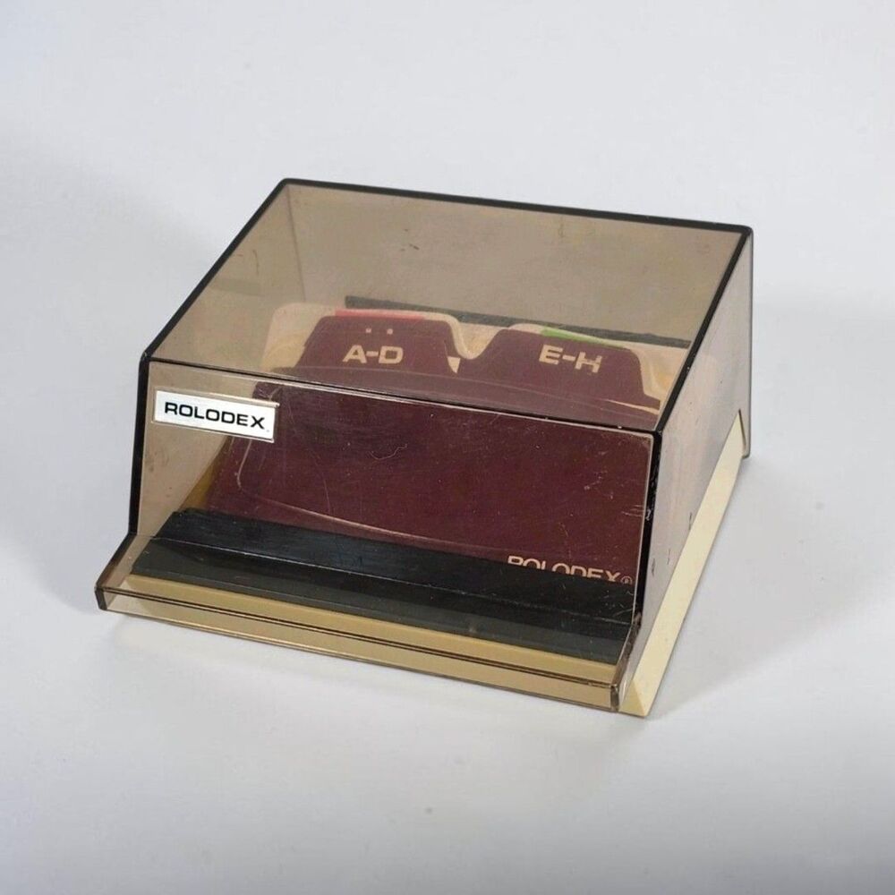 Vintage Rolodex Petite S-300C Covered Card File A-Z Tabs Blank Cards USA Brown